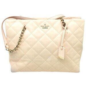 KATE SPADE~Emerson Place Phoebe~QUILTED LEATHER CHAIN SHOULDER BAG in PALE PINK